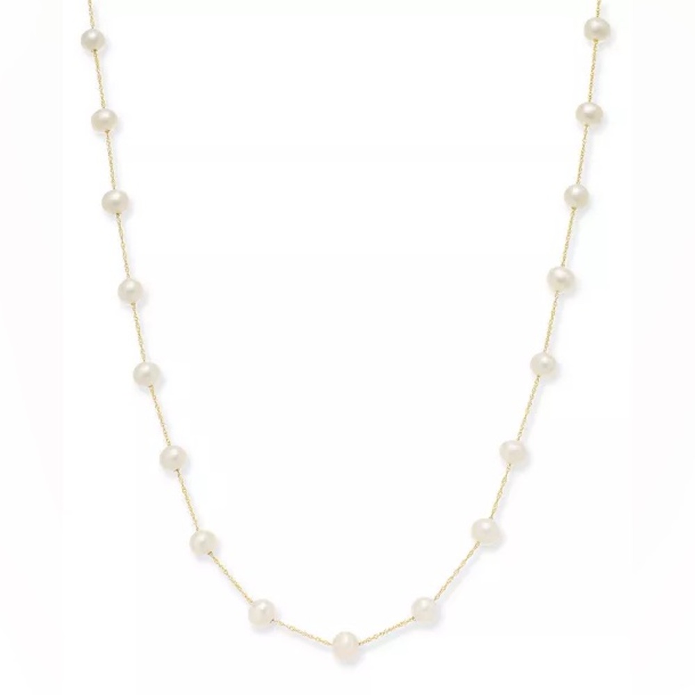 14K Solid Gold Freshwater Cultured Pearl Necklace – A Essential - FREE APPRAISAL - Picture 3 of 6